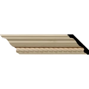 SAMPLE - 2-3/8 in. x 12 in. x 2-1/4 in. Wood Andrea Rope Carved Wood Crown Moulding, Cherry
