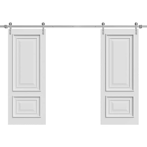 7822 36 in. x 84 in. Sold Core White Enamel Color Wood Sliding Barn Door with Hardware Kit