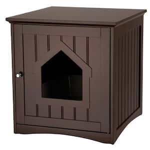 19.25 in. x 20 in. x 20 in. Wooden Pet House and Litter Box