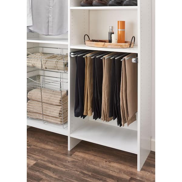 Chrome 29.75 in. W Pull Out Closet Wire Pant Rack for 16-Pairs