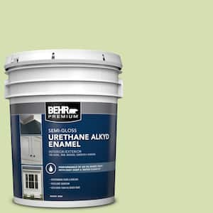 5 gal. #420C-3 Celery Bunch Urethane Alkyd Semi-Gloss Enamel Interior/Exterior Paint