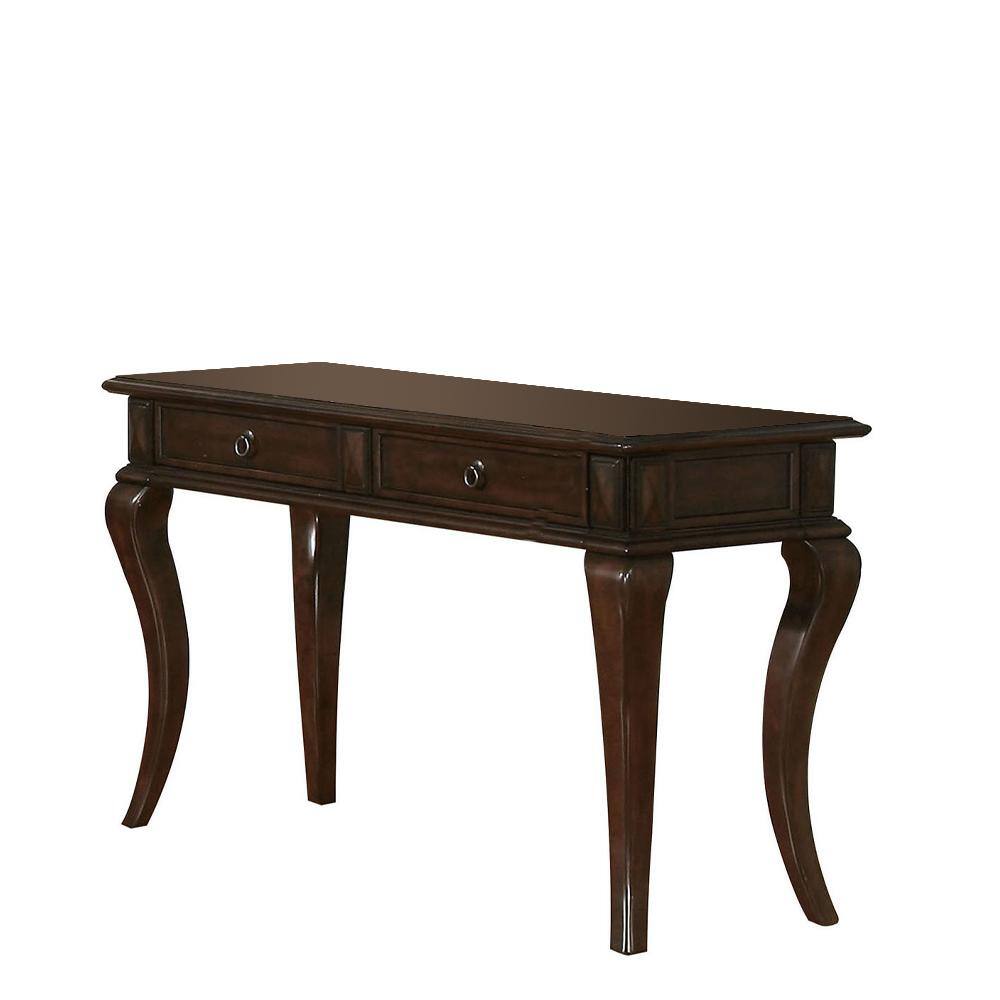 Walnut Brown Solid Wood and Metal 51'' Sofa Table with Storage