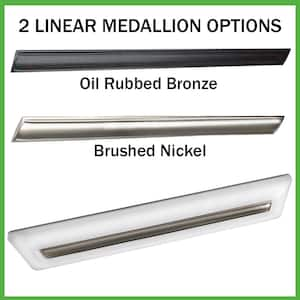 4 ft. LED Flush Mount with Night Light Feature Interchangeable Linear Medallions in BN and ORB (2-Pack)