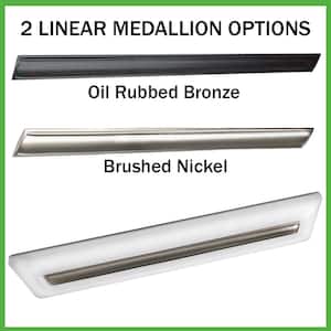 Low Profile 4 ft. LED Flush Mount w/ Night Light Interchangeable Linear Medallions in BN and ORB (4-Pack)