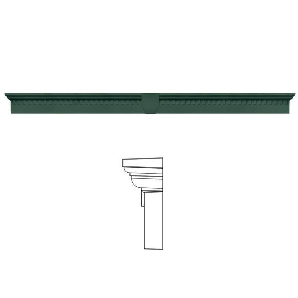Builders Edge 6 in. x 73 5/8 in. Classic Dentil Window Header with Keystone in 028 Forest Green