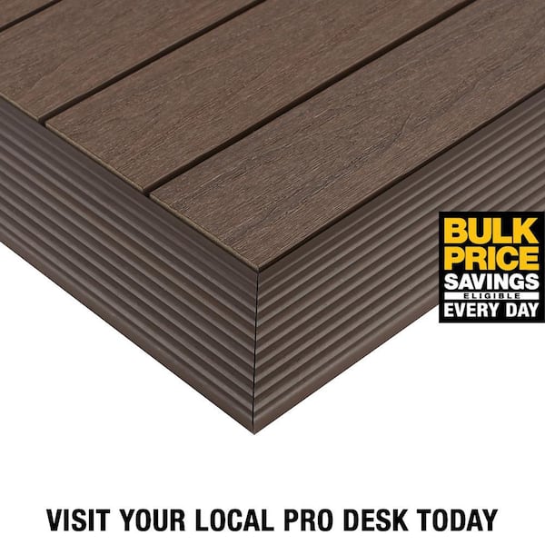 1/6 ft. x 1 ft. Quick Deck Composite Deck Tile Outside Corner Fascia in Spanish Walnut (2-Pieces/Box)