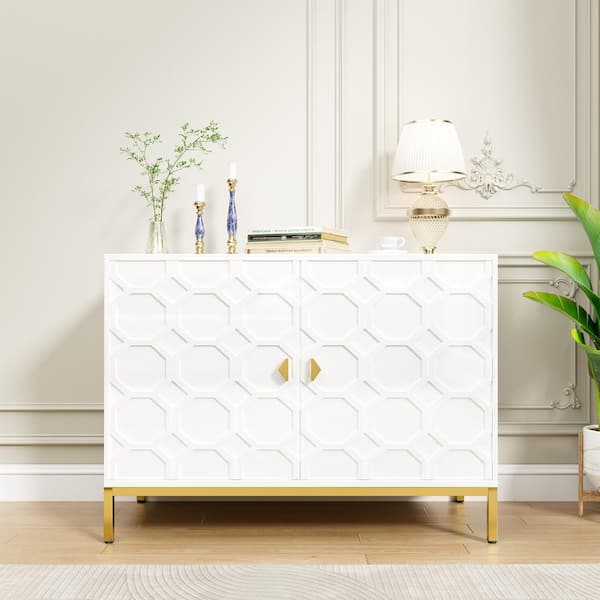 Boyel Living 26.2 in. H Freestanding Storage Cabinet 2-Door Accent Cabinet in White