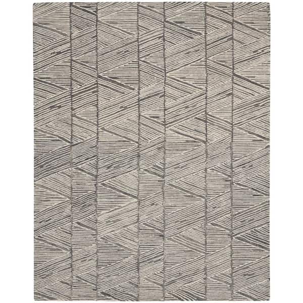 Vail Grey/White 8 ft. x 10 ft. Contemporary Area Rug