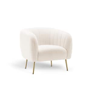 Cream Faux Shearling Channel Chair