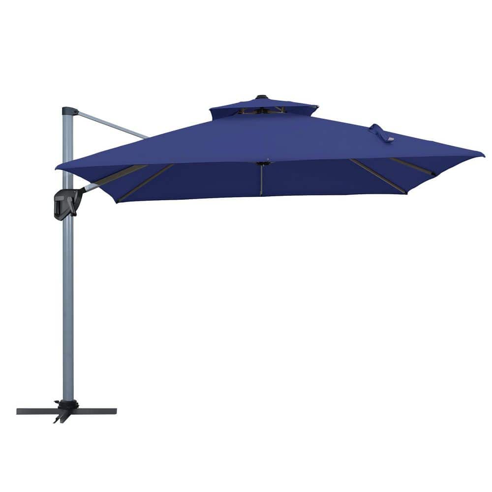 11 ft. Patio Umbrella Outdoor Square Double Top Umbrella in Navy with Bluetooth Ambient Light (without Umbrella Base) price history on PriceWatchPro