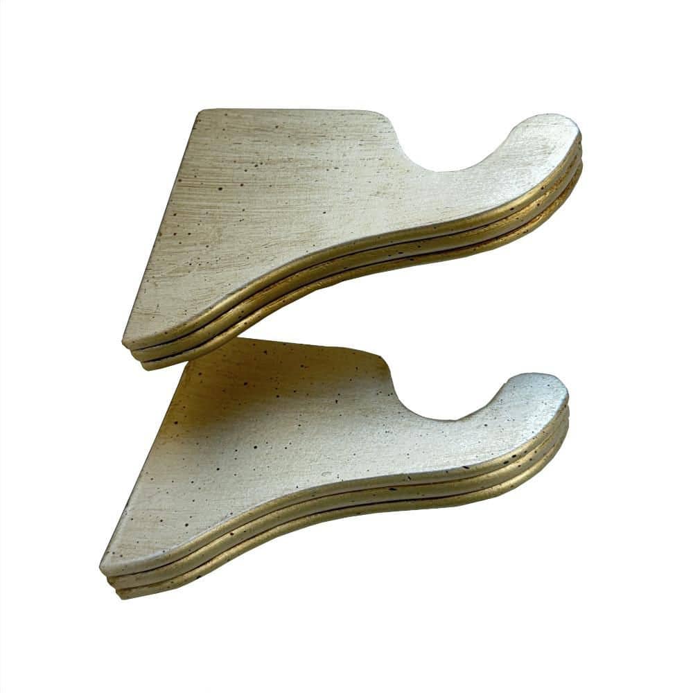 Mix and Match Cristal Wood Single 5.25 in. Projection Curtain Rod Bracket - Set of 2 for 2 in. Rod