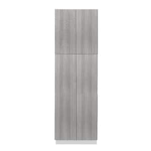 Valencia Assembled 30-in. W x 24-in. D x 96-in. H in Misty Gray Plywood Assembled Tall Pantry Kitchen Cabinet