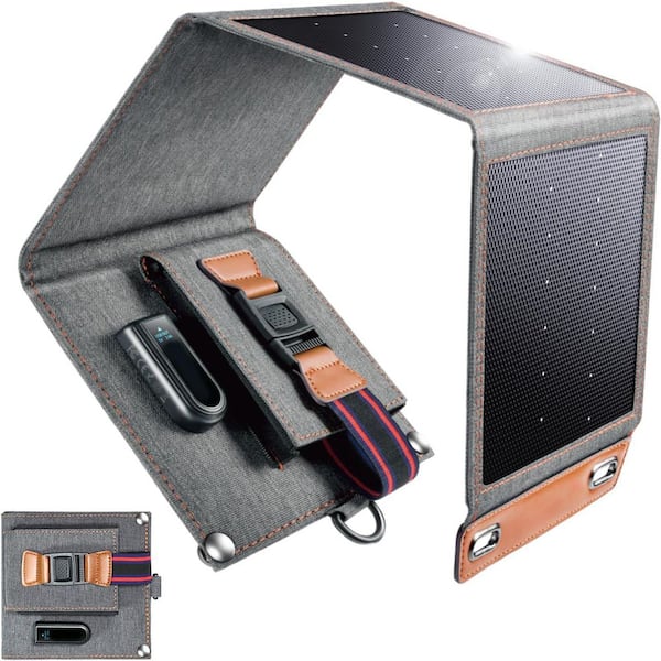 Portable 14-Watt Monocrystalline Solar Panel Charger with USB-A Port IPX4 Waterproof High-Efficiency Sun Power Panels