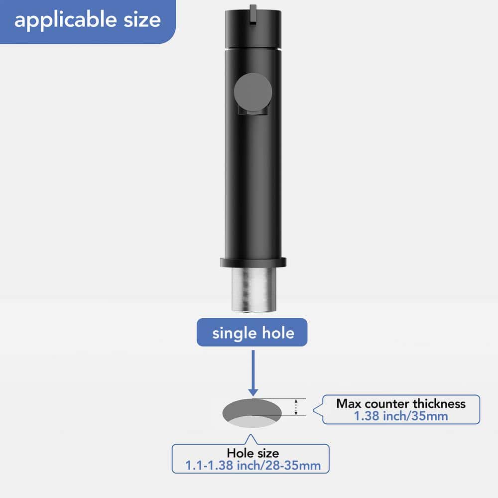 Matte Black Single Handle Bathroom Faucet with Drain Assembly