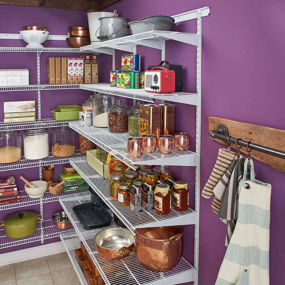 White Steel Adjustable Shelf Track Bracket for 20-inch Shelves