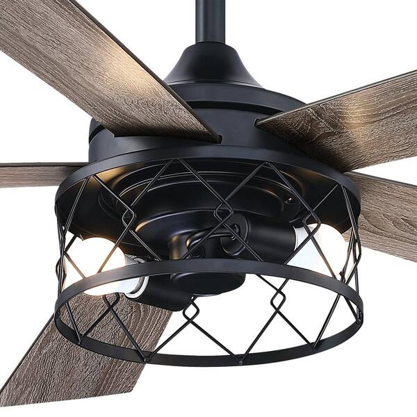 wz♡ matrix decor 52 in. Farmhouse Indoor Black Downrod Mounted 5