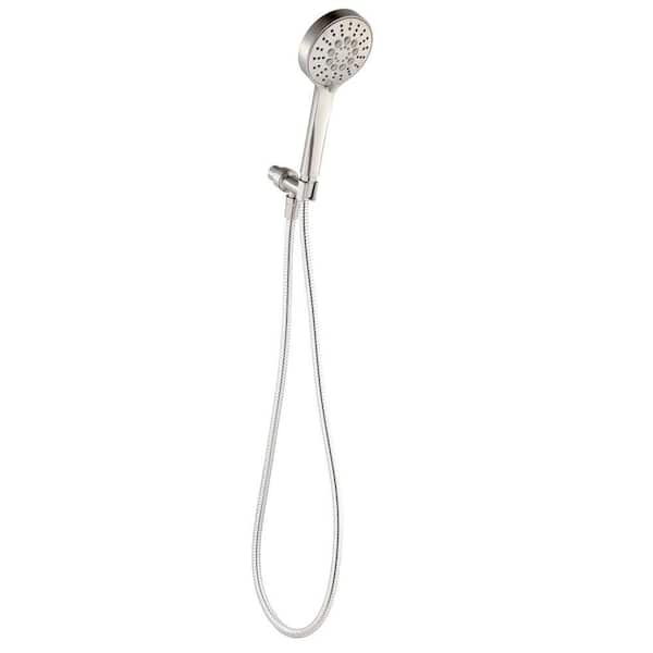 Glacier Bay Modern 6-Spray 4.5 in. Single Wall Mount Handheld Adjustable Shower Head in Brushed Nickel