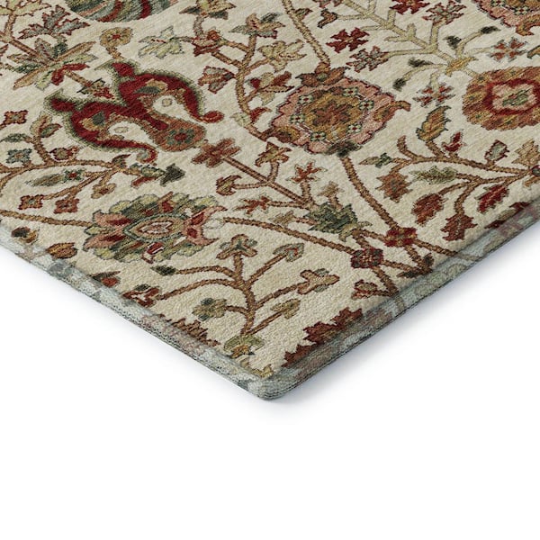 Mayfield Premium Machine Washable Abstract AMF1085 Ivory 3 ft. x 5 ft. Area Rug