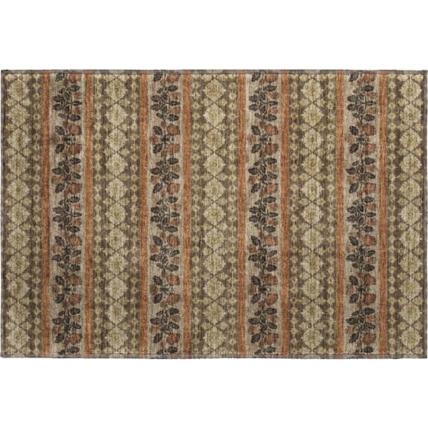 Mayfield Premium Machine Washable Abstract AMF2465 Chocolate 2 ft. x 3 ft. Accent Rug