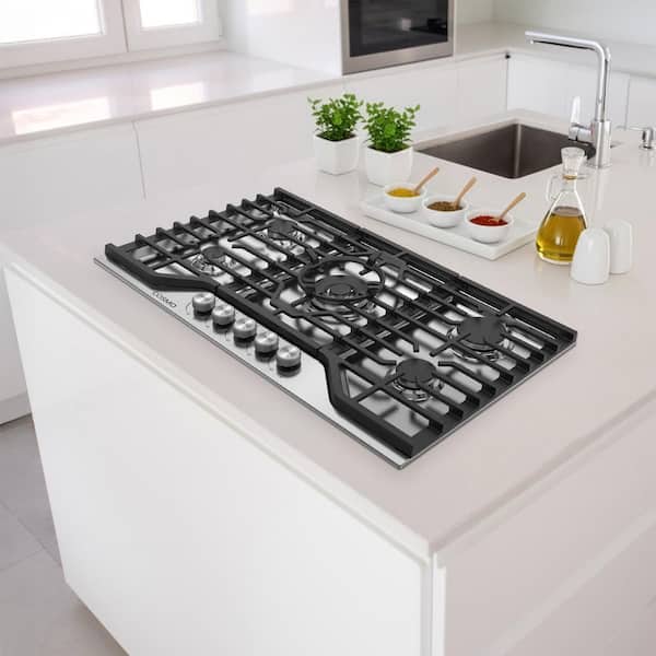 Cosmo 36 in. Vista Collection Drop-in Gas Cooktop with 5 Burners Cosmo 36 in. Vista Collection Drop-in Gas Cooktop with 5 Burners