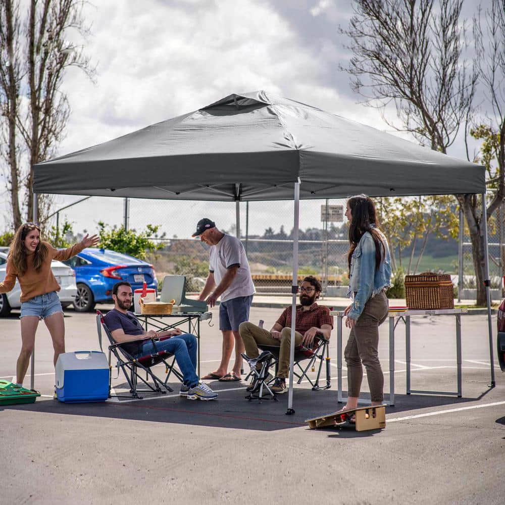 Gray 12 x 12 ft. One Touch Polyester Canopy Tent