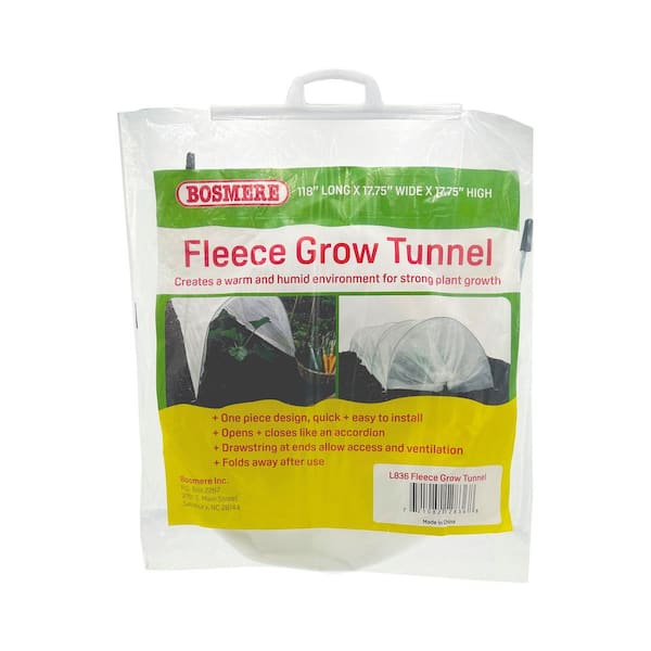 Bosmere English Garden 17-3/4 in. x 118 in. Fleece Grow Tunnel and Plant Protection Row Cover