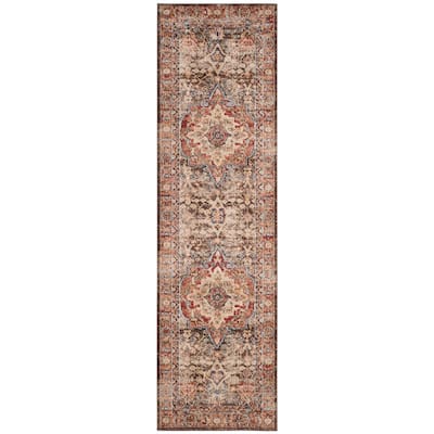 SAFAVIEH Bijar Brown/Rust 9 ft. x 12 ft. Border Distressed Medallion ...