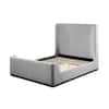 Best Master Furniture Bradbury Gray Wood Frame Queen Platform Bed with Boucle Cloud Fabric B1932GQ