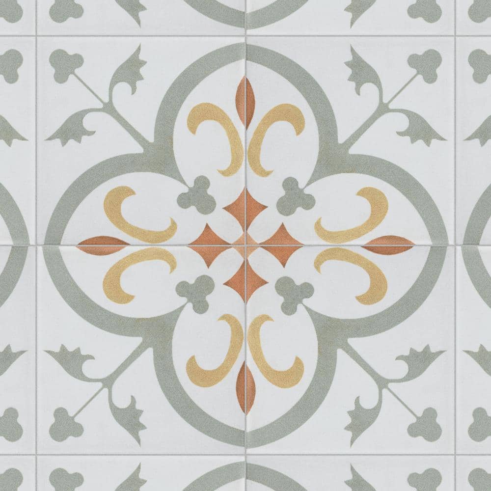 Revival Mini Memory 4" x 4" Off-White Ceramic Patterned Tile