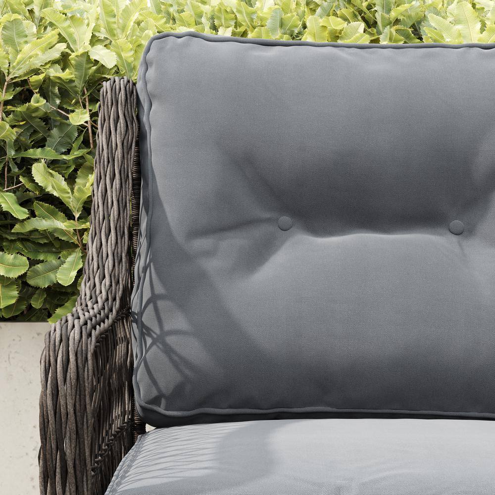 Vasconia 4-Piece Gray Wicker Outdoor Sofa Set with Cushions
