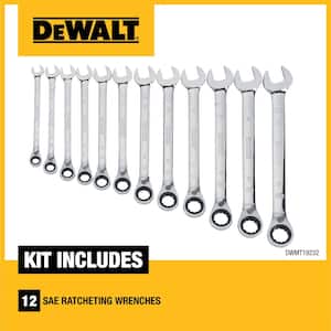 Reversible SAE Ratcheting Wrench Set (12-Piece)