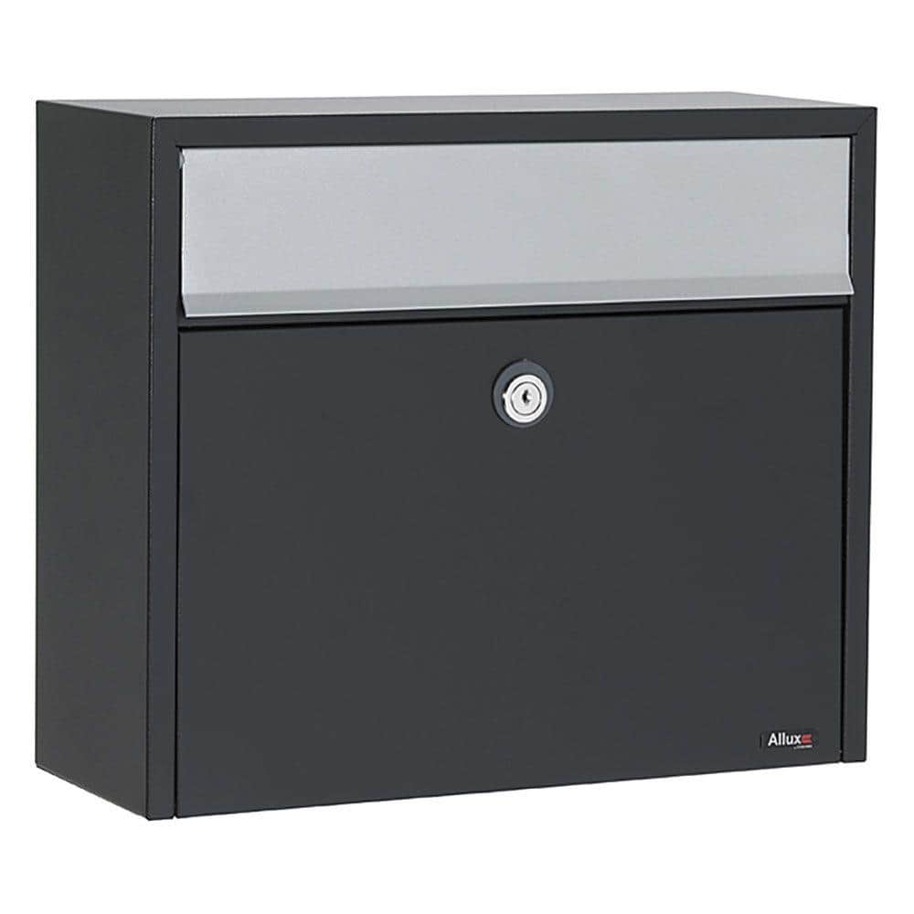Allux Black Wall-Mount Mailbox