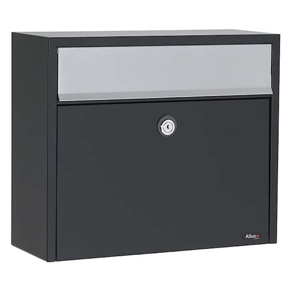 Allux Black Wall-Mount Mailbox ALX-LT150-BK - The Home Depot