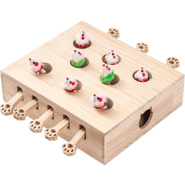 Cat Ball Toy Puzzle Box Interactive Cat Toy Bell Balls Wooden Maze for  Kitten