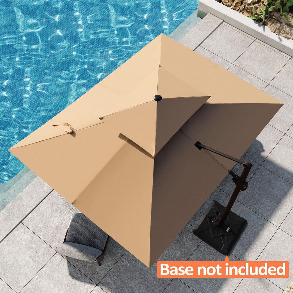 Double Top 12 ft. x 9 ft. Rectangular Heavy-Duty Aluminum 360° Rotation Cantilever Patio Umbrella in Tan price history on PriceWatchPro