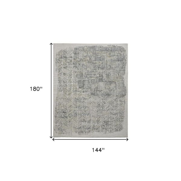 2 ft. x 8 ft. Blue, Ivory Abstract Area Rug