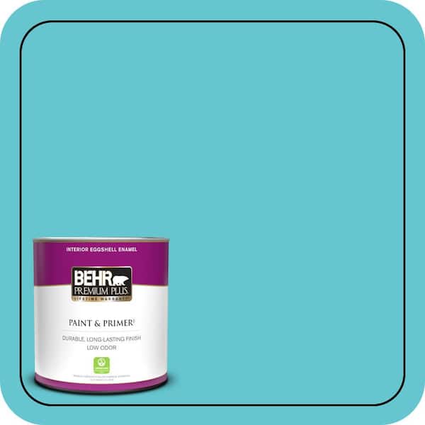 BEHR PREMIUM PLUS 1 qt. #P470-4 Paradise Sky Eggshell Enamel Low Odor Interior Paint & Primer