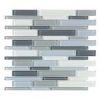 Stratosphere Blue Pencil 12.375 in. x 12.875 in. Interlocking Glossy Glass Mosaic Tile (1.106 sq. ft./Each)