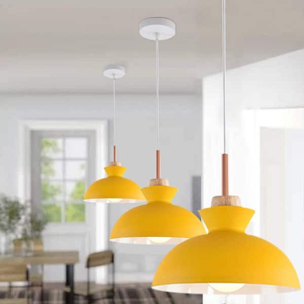 Grace 1-Light Dome Yellow Pendant Light