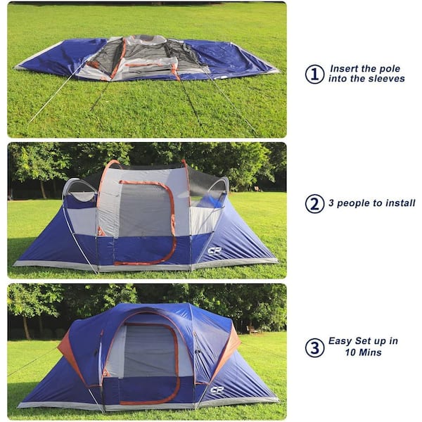 Cesicia Outdoor Double Layer 16 ft. x 9 ft. x 72 in. 9-Person Blue