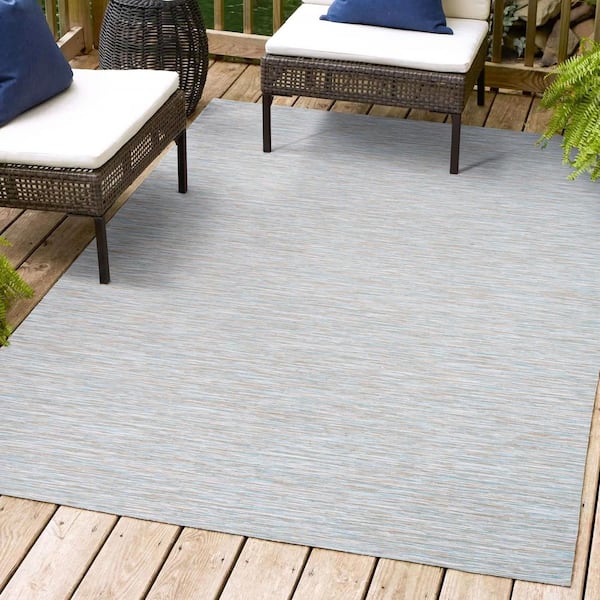 Ethan Modern Flatweave Solid Gray 4 ft. x 6 ft. Indoor/Outdoor Area Rug
