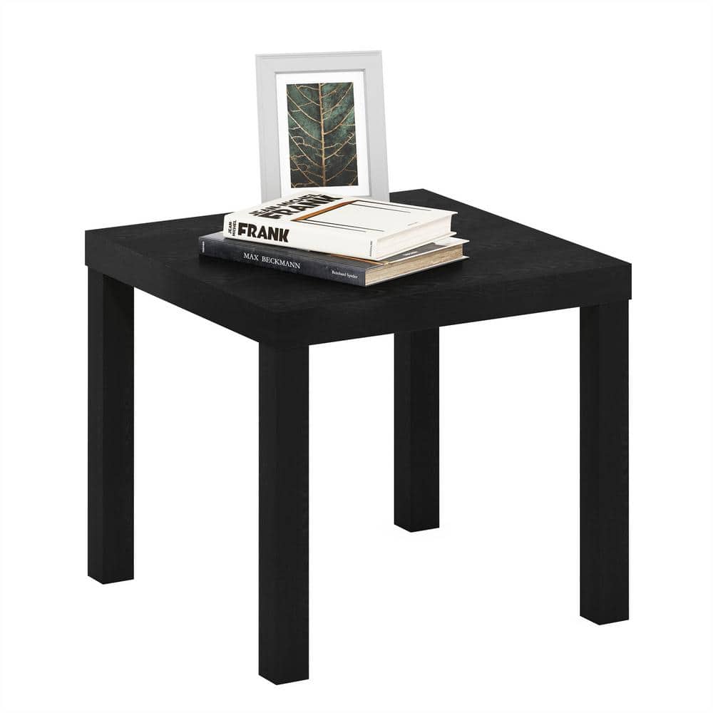Furinno Black Composite Wood Square Side Table