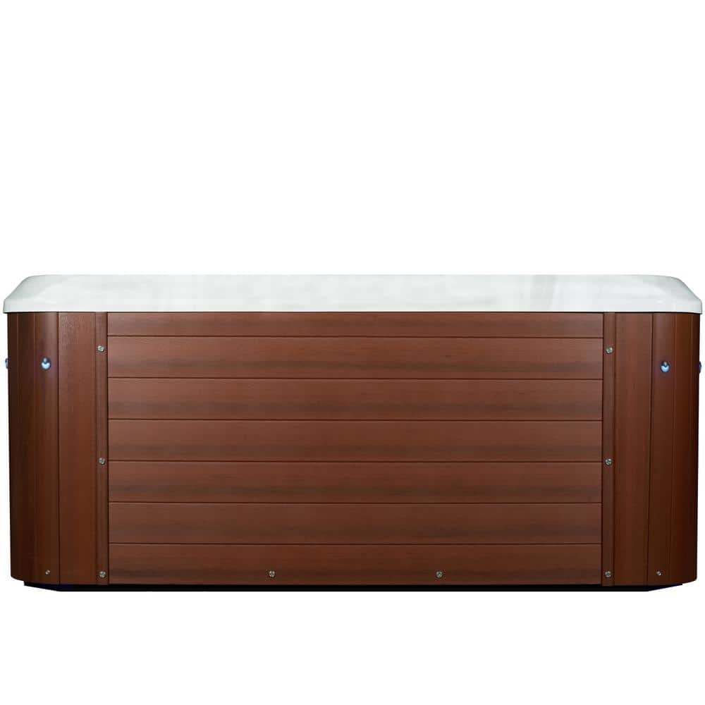 Amplified 100-Jet 6-Person Square Brown and White Hot Tub