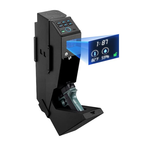 Gun Safe, Slider Handgun Gun Safe with Screen, Fingerprint/Password/Key, 3-Way Quick Access Firearm Case Box with LED