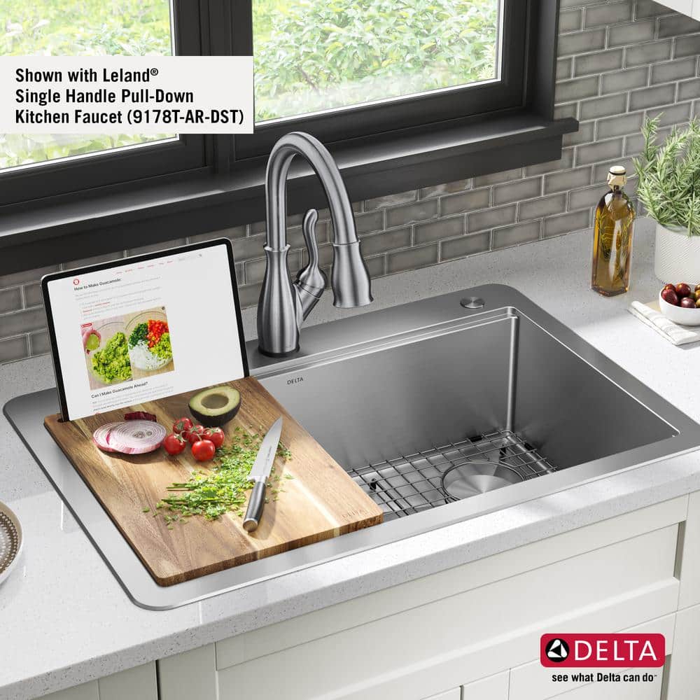 Delta Lorelai 33" Stainless Steel Workstation Kitchen Sink with Accessories