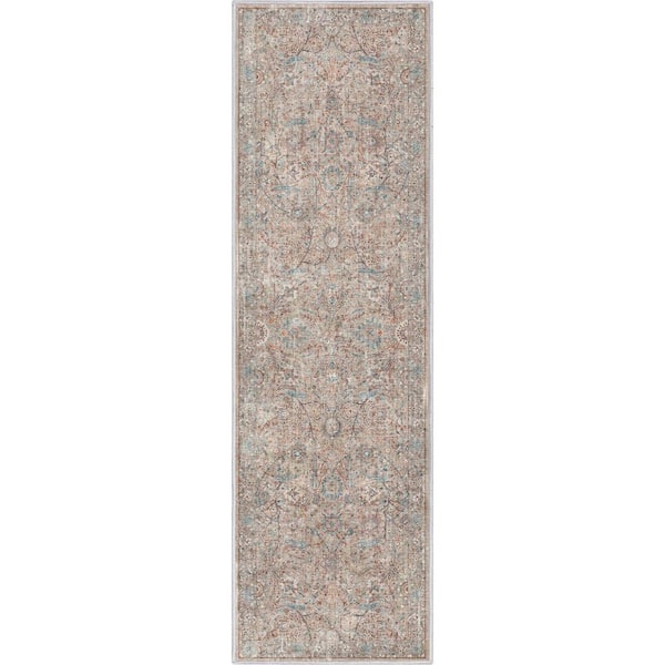 Well Woven Ivory 2 ft. 3 in. x 7 ft. 3 in. Asha Emilia Vintage Persian Oriental Runner Area Rug