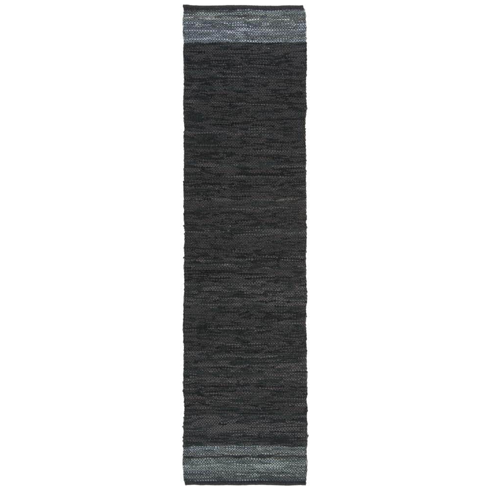 Vintage Leather Black/Gray 2 ft. x 9 ft. Solid Runner Rug price history on PriceWatchPro