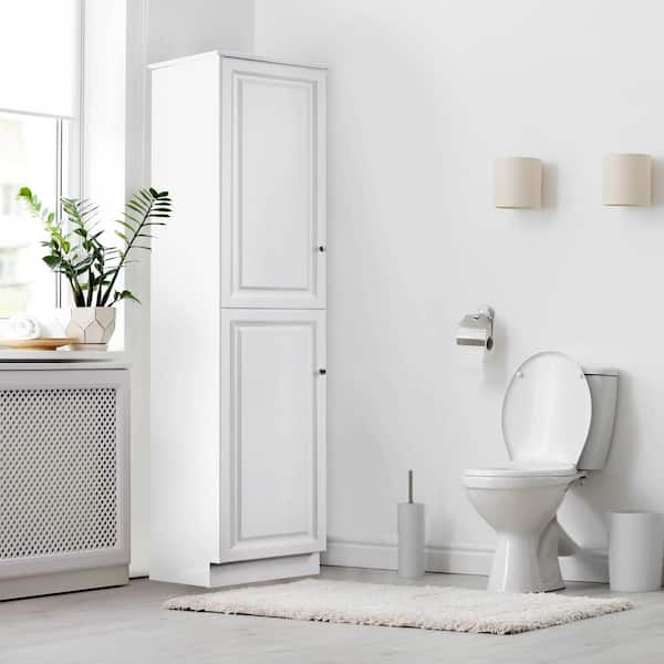 Design House Wyndham 18 In. W x 21 In. D x 84 In. H 2-Door Bathroom Linen Tower Cabinet with Hardware, White