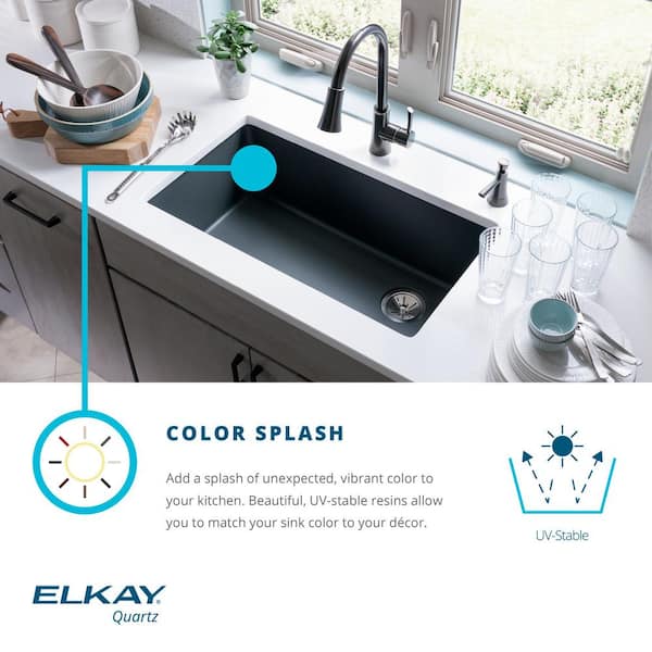 Quartz Classic Undermount 25 in. Single Bowl Kitchen Sink in Mocha