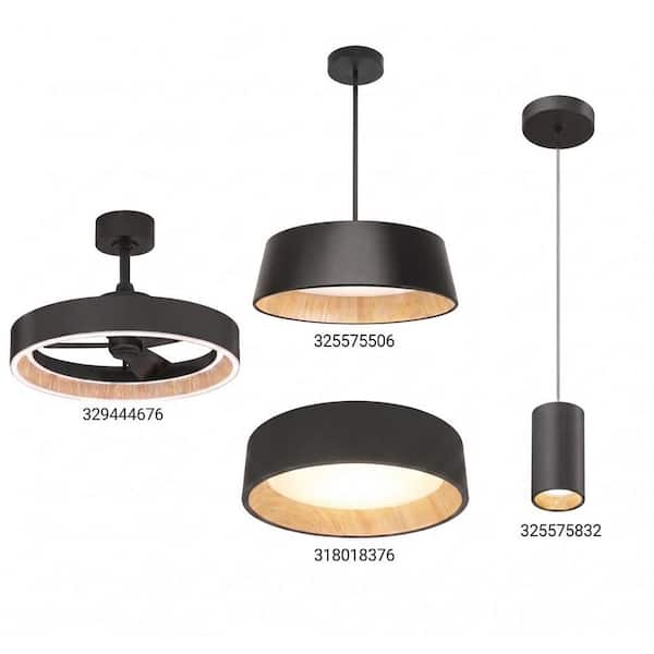 Artika Alton 15-Watt 1 Light Black & Wood Modern 5 CCT Integrated